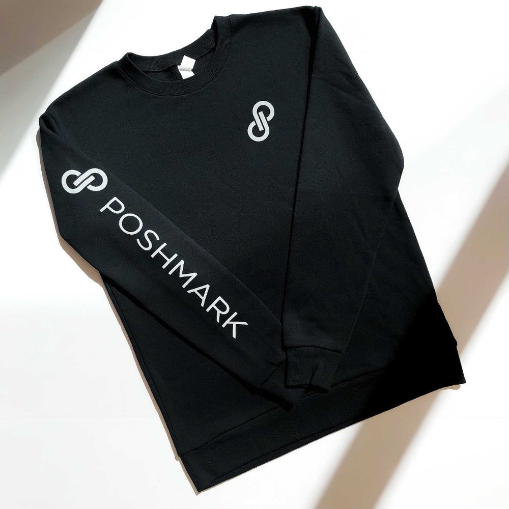 Poshmark Crewneck Sweatshirt PML1 Black and White - Picture 4 of 5